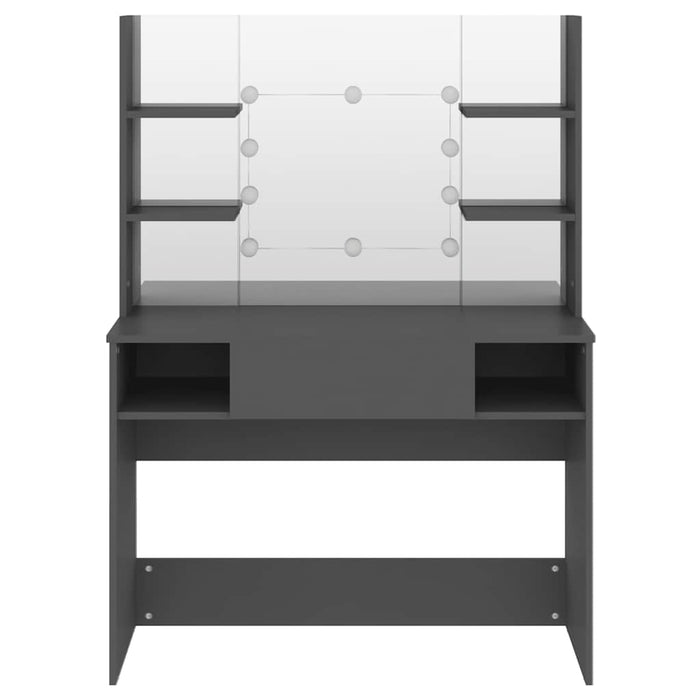 Masă machiaj cu lumini LED, gri, 100x40x135 cm , MDF - WALTI WALTI