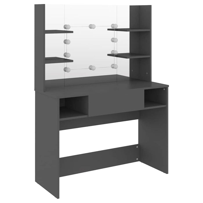 Masă machiaj cu lumini LED, gri, 100x40x135 cm , MDF - WALTI WALTI