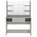 Masă machiaj cu lumini LED, gri beton, 100x40x135 cm , MDF - WALTI WALTI