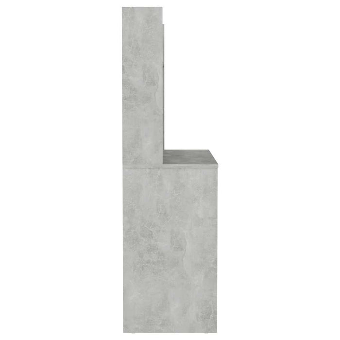 Masă machiaj cu lumini LED, gri beton, 100x40x135 cm , MDF - WALTI WALTI