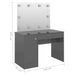 Masă de machiaj cu lumini LED gri strălucitor 110x55x145 cm MDF - WALTI WALTI