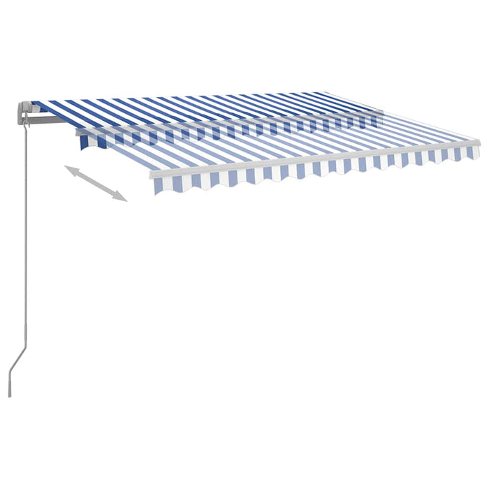 Copertină retractabilă manual cu LED albastru și alb 300x250 cm WALTI