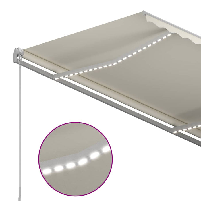 Copertină retractabilă manual cu LED, crem, 300x250 cm WALTI