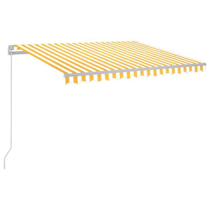 Copertină retractabilă manual cu LED, galben și alb, 300x250 cm WALTI