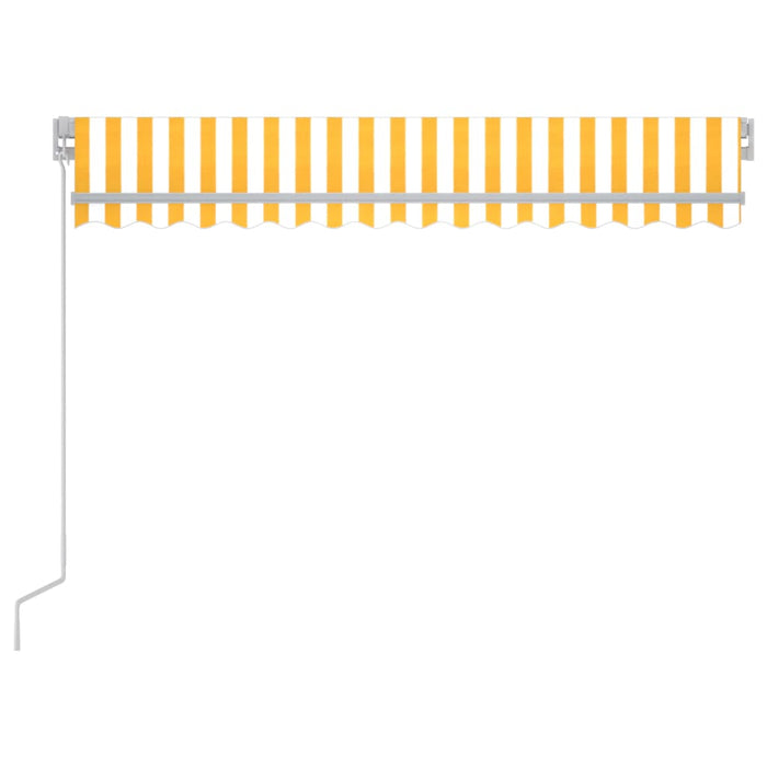 Copertină retractabilă manual cu LED, galben și alb, 300x250 cm WALTI