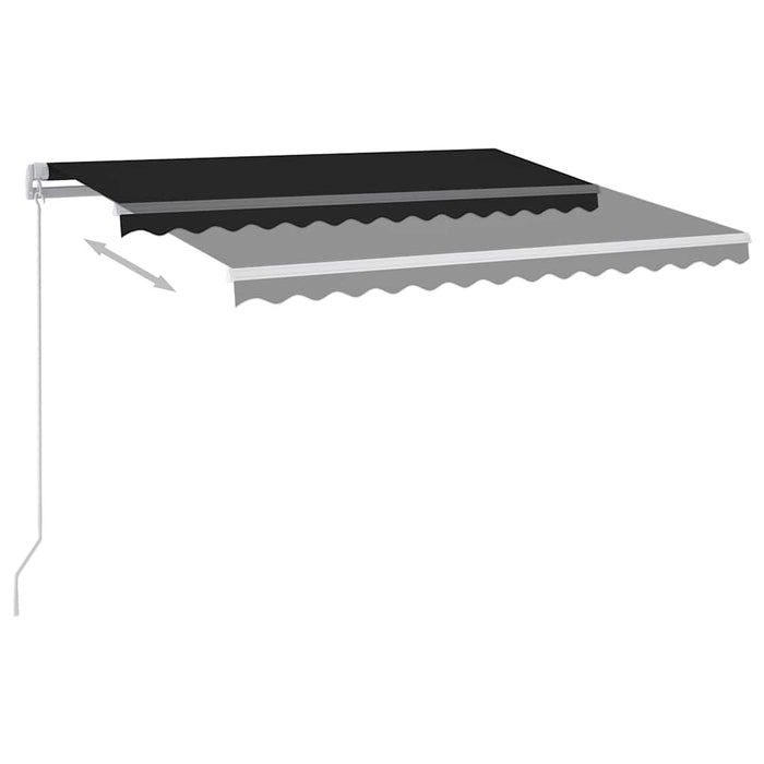 Copertină retractabilă manual cu LED, antracit, 300x250 cm WALTI