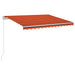 Copertină retractabilă manual LED, portocaliu & maro 300x250 cm - WALTI WALTI