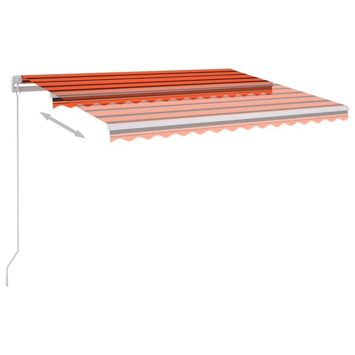 Copertină retractabilă manual LED, portocaliu & maro 300x250 cm - WALTI WALTI