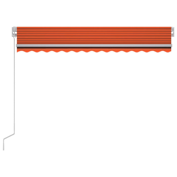 Copertină retractabilă manual LED, portocaliu & maro 300x250 cm - WALTI WALTI