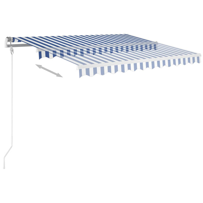 Copertină retractabilă automat, albastru și alb, 300x250 cm - WALTI WALTI