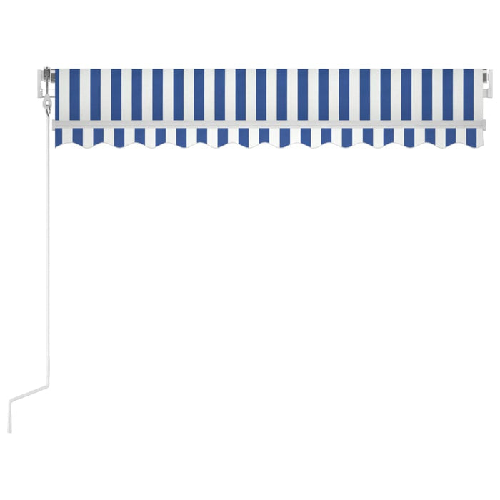 Copertină retractabilă automat, albastru și alb, 300x250 cm - WALTI WALTI
