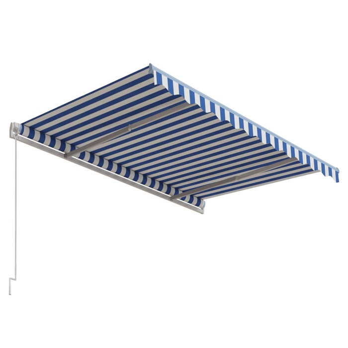 Copertină retractabilă automat, albastru și alb, 300x250 cm - WALTI WALTI