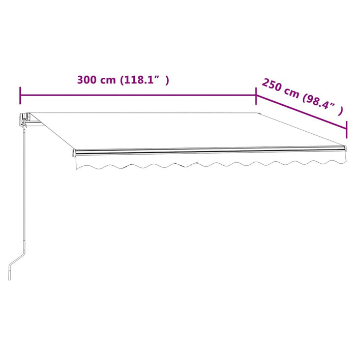 Copertină retractabilă automat, crem, 300x250 cm - WALTI WALTI