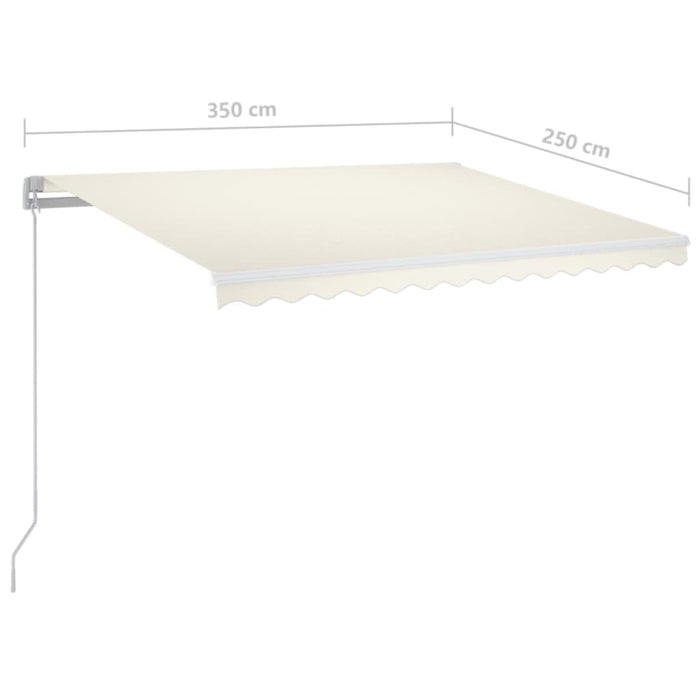 Copertină retractabilă manual cu LED, crem, 350x250 cm - WALTI WALTI