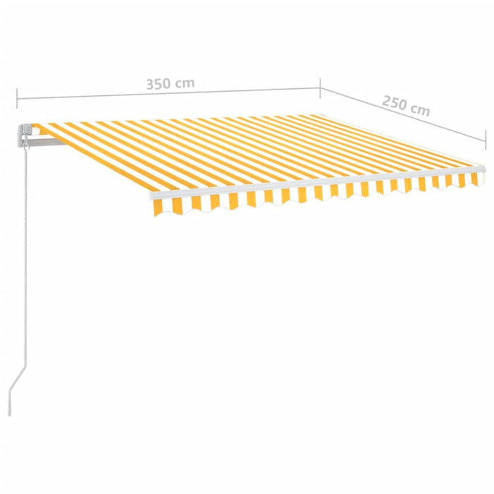Copertină retractabilă manual cu LED, galben și alb, 350x250 cm - WALTI WALTI