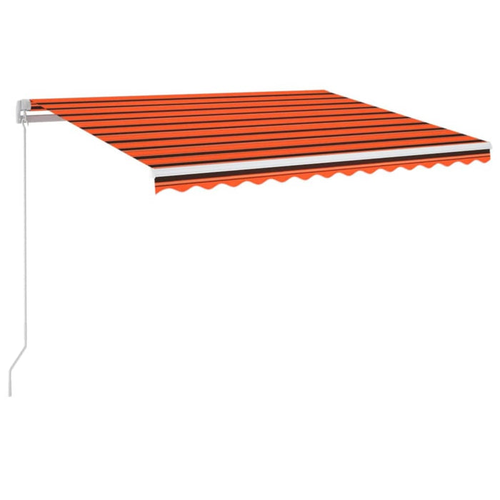 Copertină retractabilă manual LED, portocaliu/maro, 350x250 cm - WALTI WALTI