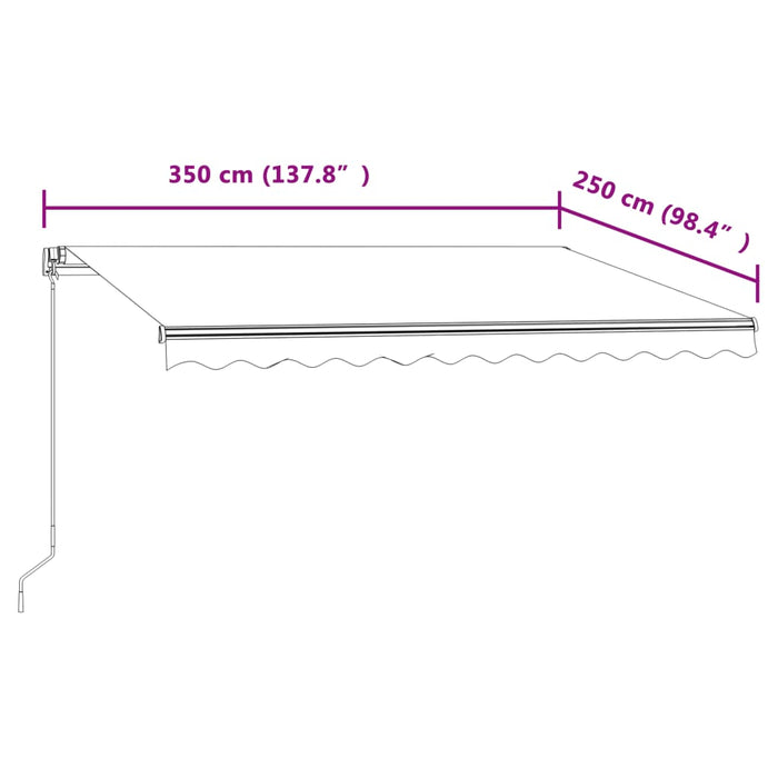 Copertină retractabilă automat, crem, 350x250 cm WALTI