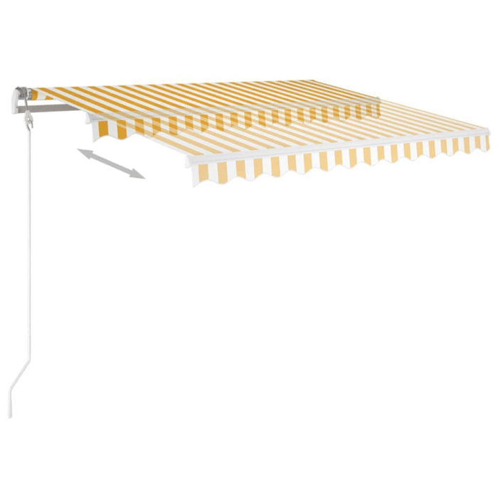 Copertină retractabilă automat, galben și alb, 350x250 cm WALTI