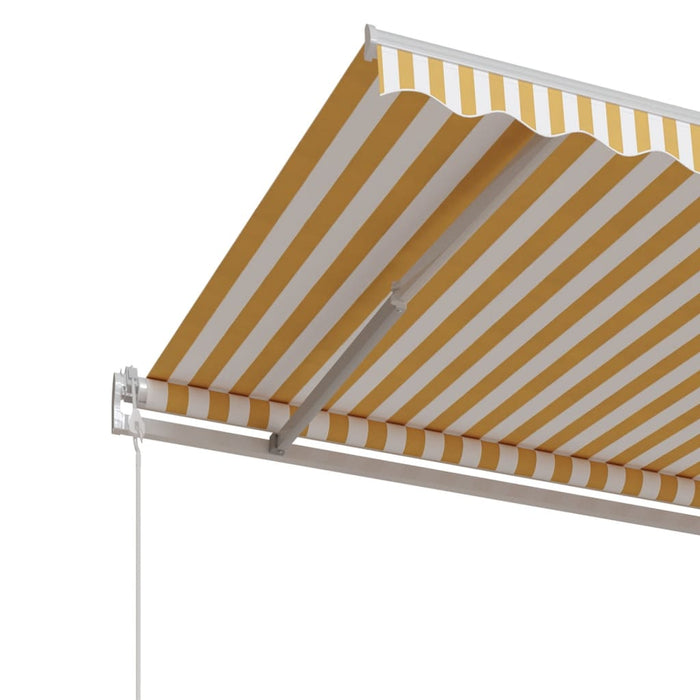 Copertină retractabilă automat, galben și alb, 350x250 cm WALTI