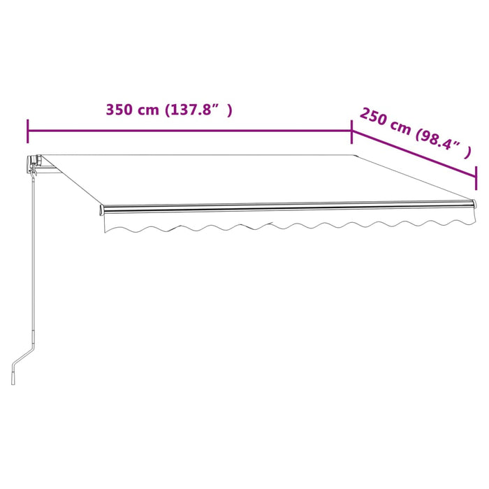 Copertină retractabilă automat, galben și alb, 350x250 cm WALTI