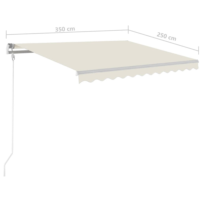 Copertină automată cu senzor vânt & LED, crem, 350x250 cm WALTI