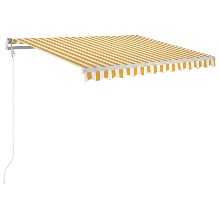Copertină automată cu senzor vânt & LED, galben/alb, 350x250 cm WALTI