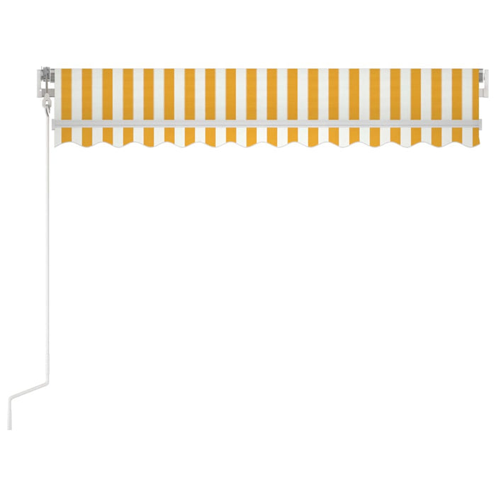 Copertină automată cu senzor vânt & LED, galben/alb, 350x250 cm WALTI