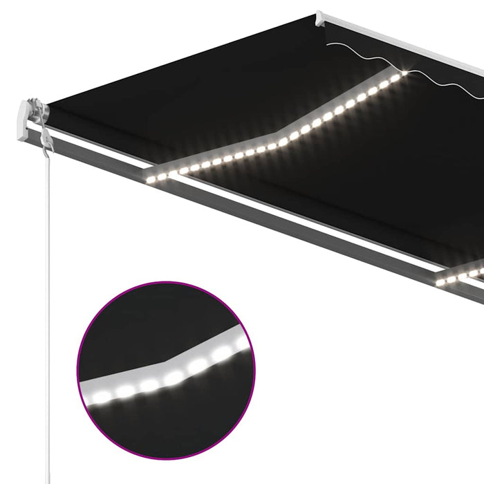 Copertină automată cu senzor vânt & LED, antracit, 350x250 cm - WALTI WALTI