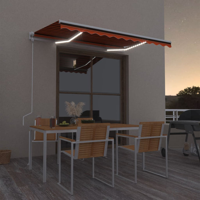 Copertină automată senzor vânt&LED, portocaliu/maro, 350x250 cm - WALTI WALTI
