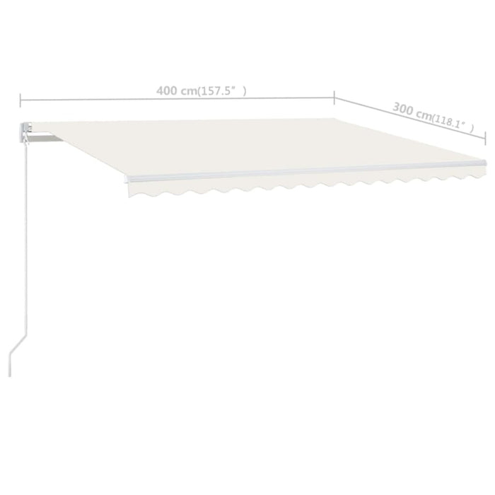 Copertină retractabilă manual, crem, 400x300 cm - WALTI WALTI