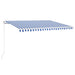 Copertină retractabilă manual LED, albastru și alb, 400x300 cm - WALTI WALTI