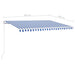 Copertină retractabilă manual LED, albastru și alb, 400x300 cm - WALTI WALTI