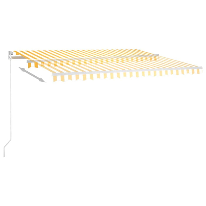 Copertină retractabilă manual cu LED, galben & alb, 400x300 cm WALTI