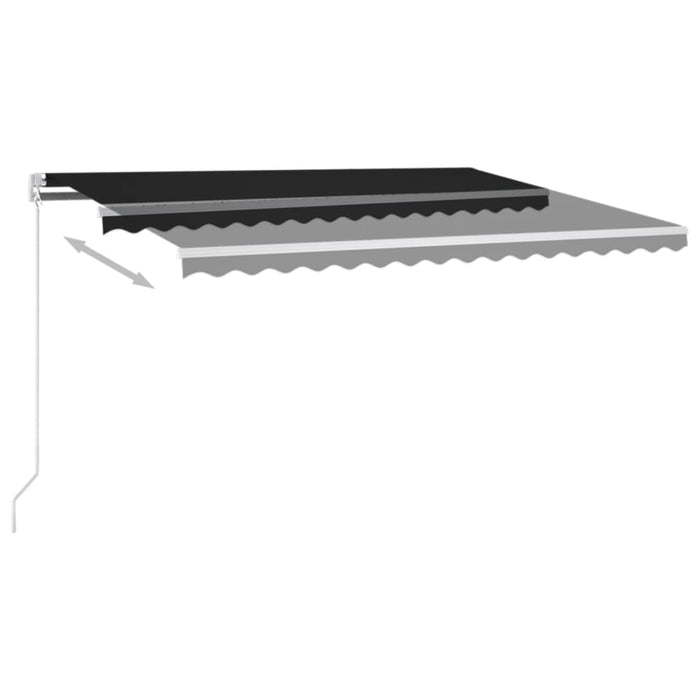 Copertină retractabilă manual cu LED, antracit, 400x300 cm WALTI