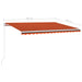 Copertină retractabilă manual, LED, portocaliu/maro, 400x300 cm - WALTI WALTI