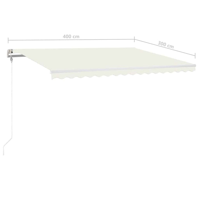 Copertină automată cu senzor vânt & LED, crem, 400x300 cm WALTI