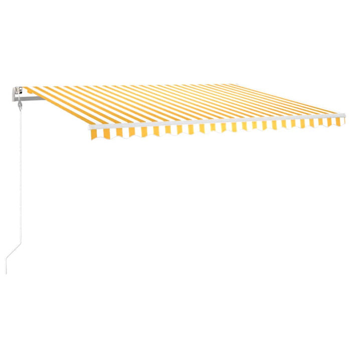 Copertină automată cu senzor vânt & LED, galben&alb, 400x300 cm WALTI