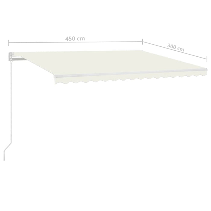 Copertină retractabilă manual, crem, 450x300 cm - WALTI WALTI