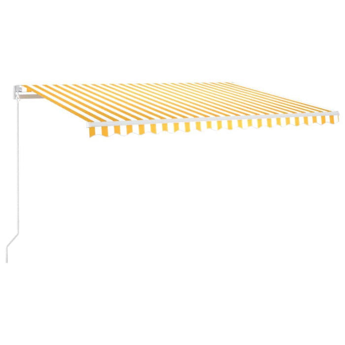 Copertină retractabilă manual, galben și alb, 450x300 cm - WALTI WALTI