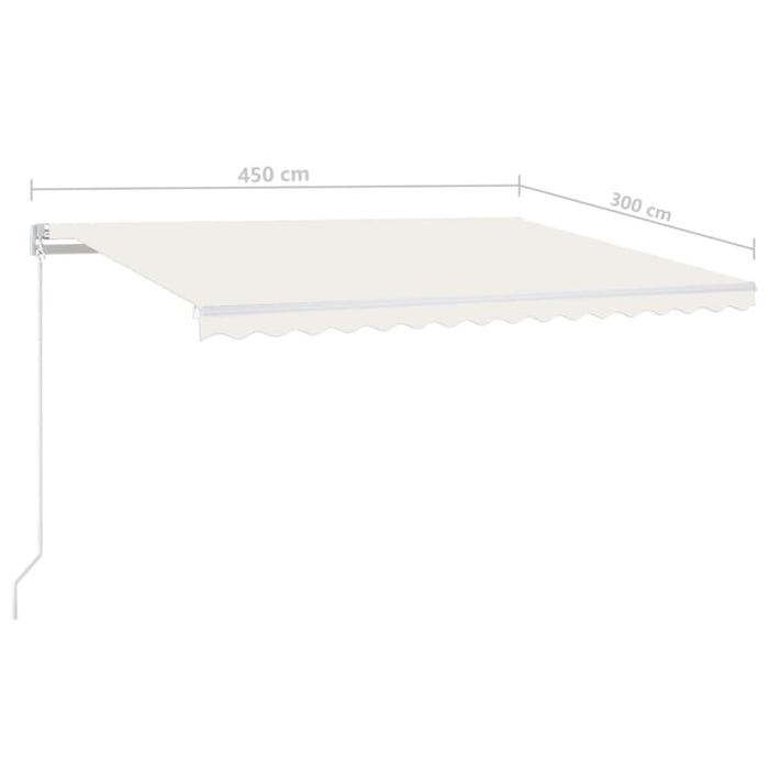 Copertină retractabilă manual cu LED, crem, 450x300 cm - WALTI WALTI