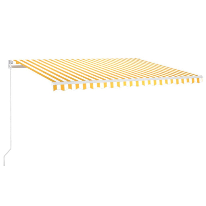 Copertină retractabilă manual cu LED, galben și alb, 450x300 cm - WALTI WALTI