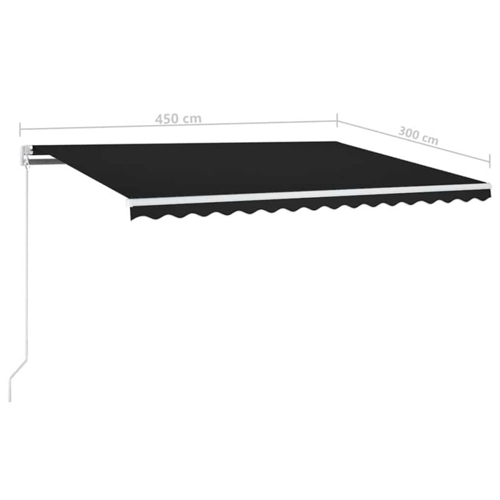 Copertină retractabilă manual cu LED, antracit, 450x300 cm WALTI