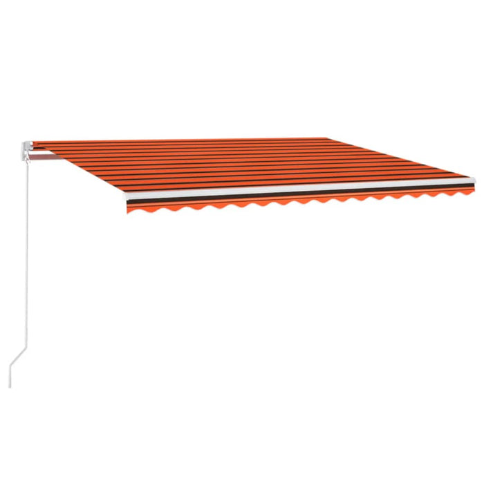 Copertină retractabilă manual cu LED portocaliu&maro 450x300 cm WALTI