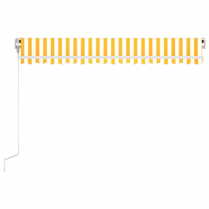Copertină retractabilă automat, galben și alb, 450x300 cm - WALTI WALTI