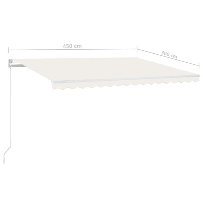 Copertină automată cu senzor vânt & LED, crem, 450x300 cm - WALTI WALTI
