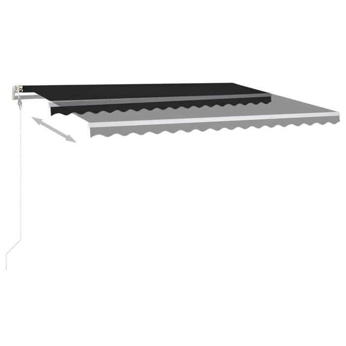 Copertină automată cu senzor vânt & LED, antracit, 450x300 cm WALTI