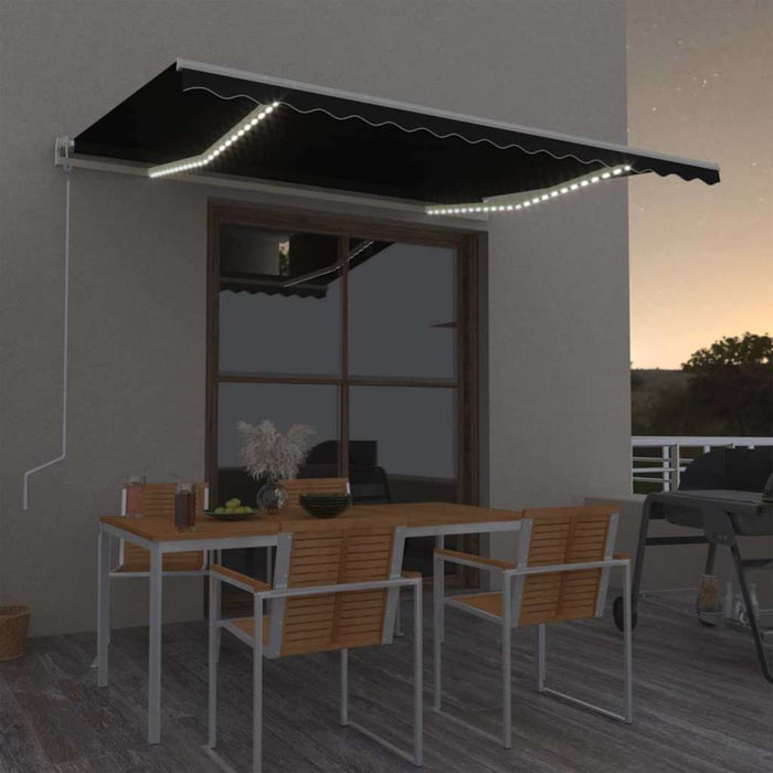 Copertină automată cu senzor vânt & LED, antracit, 450x300 cm WALTI