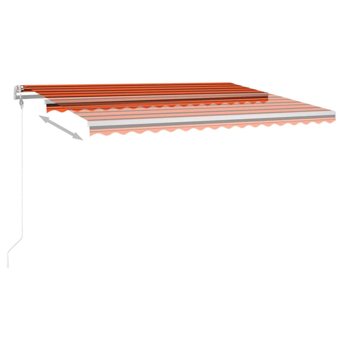 Copertină automată senzor vânt/LED, portocaliu/maro, 450x300 cm WALTI