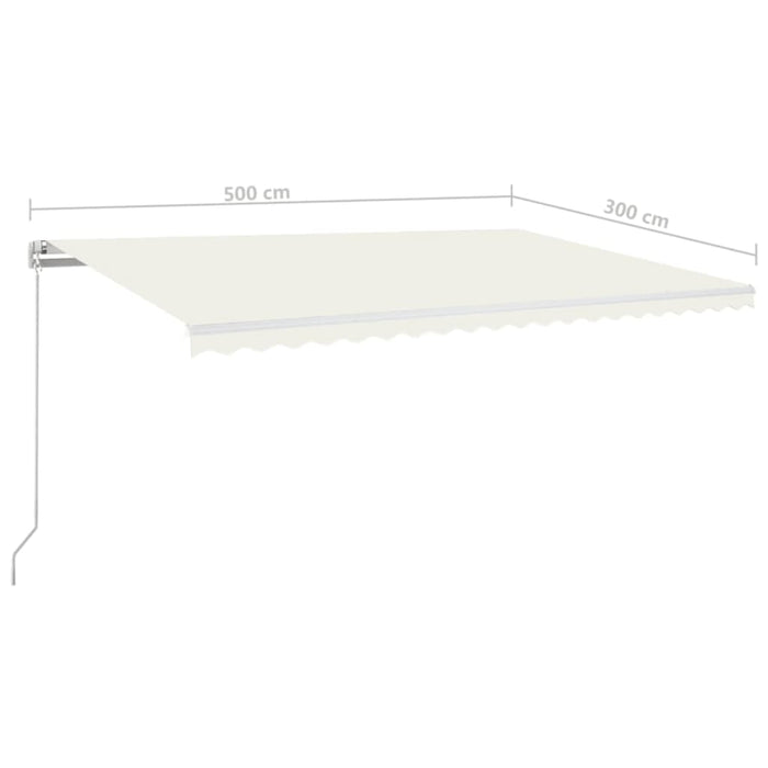 Copertină retractabilă manual, crem, 500x300 cm - WALTI WALTI
