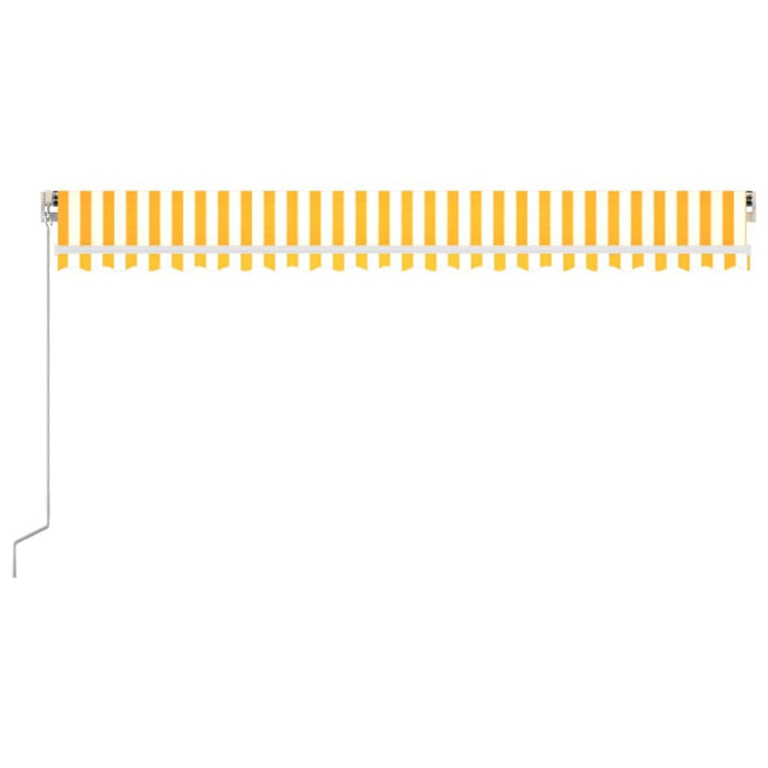 Copertină retractabilă manual, galben și alb, 500x300 cm - WALTI WALTI